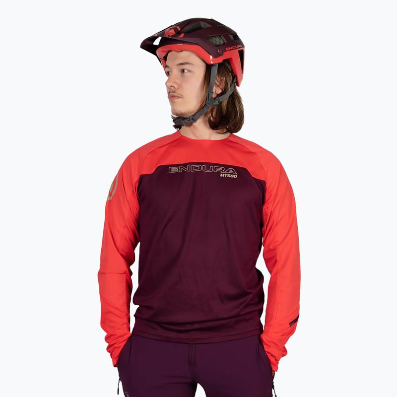 Longsleeve rowerowy męski Endura MT500 Burner aubergine