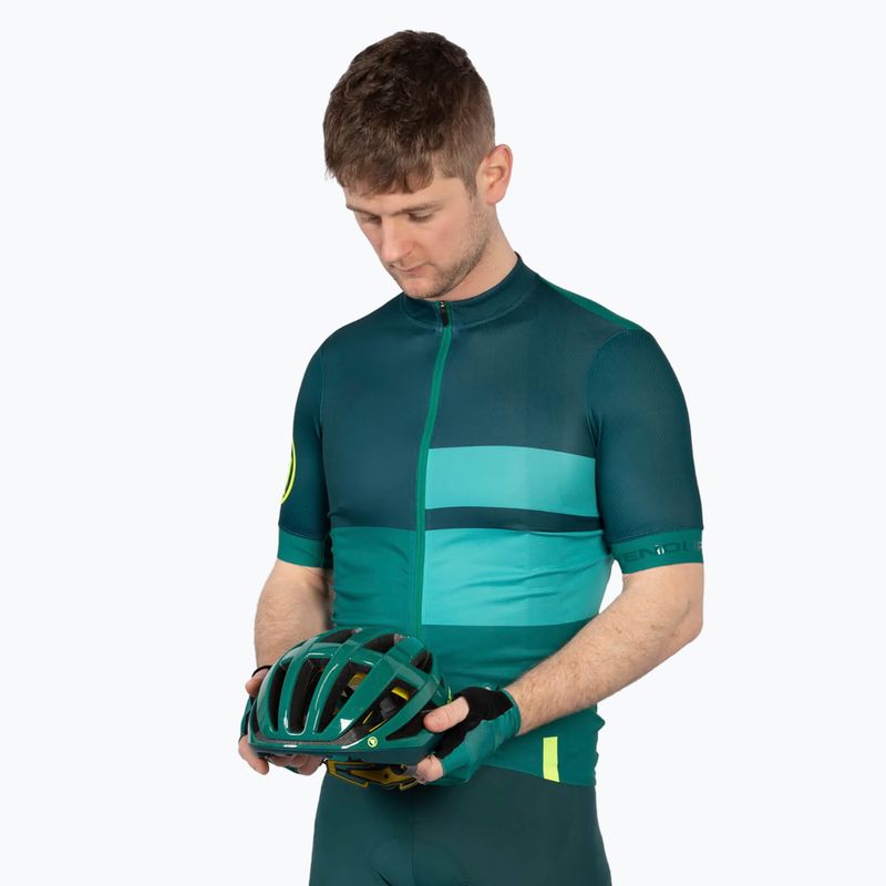 Koszulka rowerowa męska Endura FS260 Print S/S emerald green 5