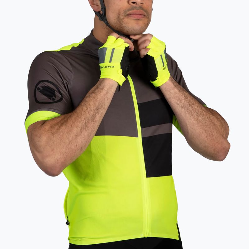 Koszulka rowerowa męska Endura FS260 Print S/S hi-viz yellow 5