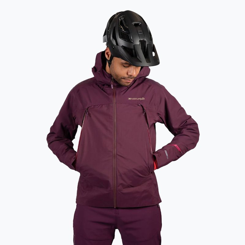 Kurtka rowerowa męska Endura MT500 Waterproof II aubergine 4