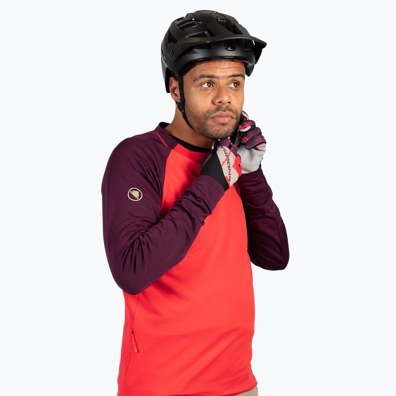 Longsleeve rowerowy męski Endura Singletrack Fleece aubergine 5