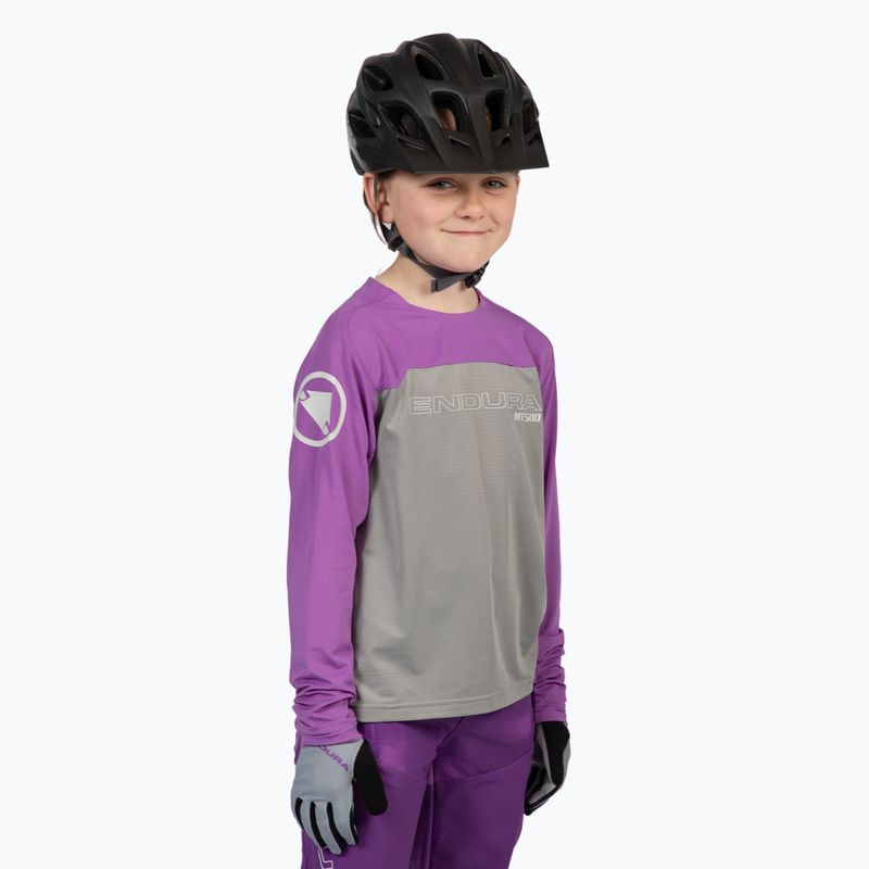 Longsleeve rowerowy dziecięcy Endura MT500 Burner thistle 2