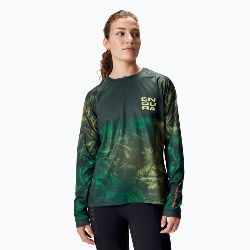 Longsleeve rowerowy damski Endura Tropical Print Ltd ghillie green