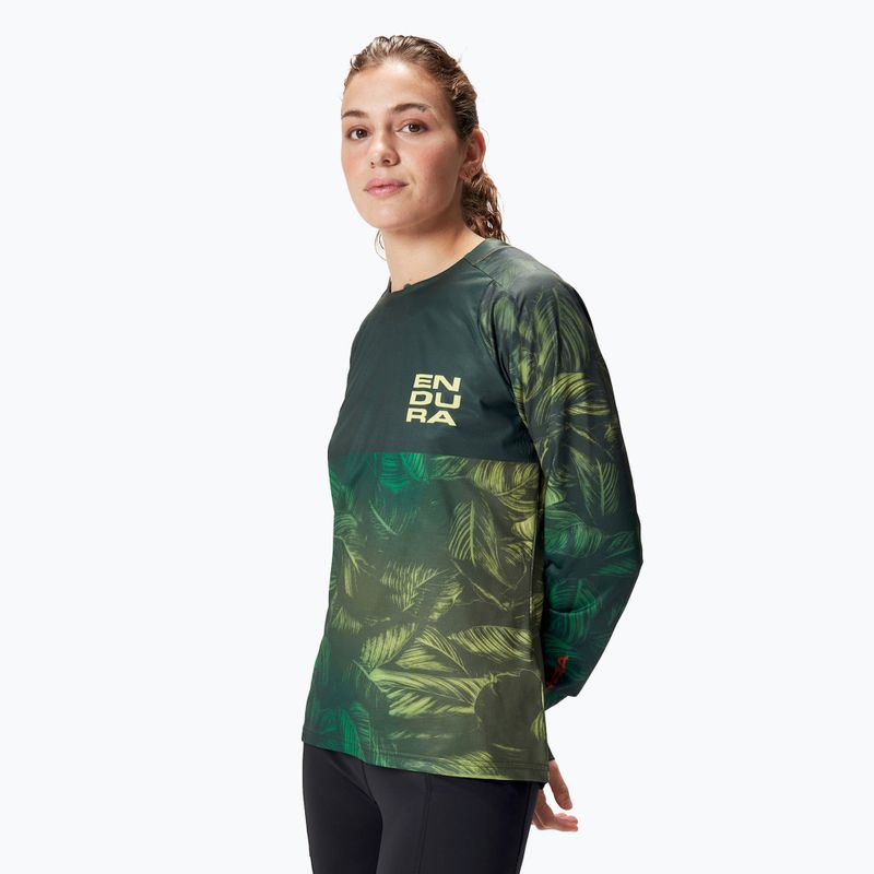 Longsleeve rowerowy damski Endura Tropical Print Ltd W ghillie green 3