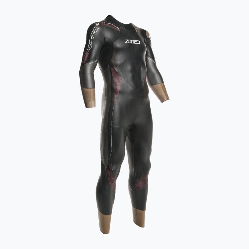 Pianka triathlonowa męska ZONE3 Thermal Aspire black/grey/gold/red