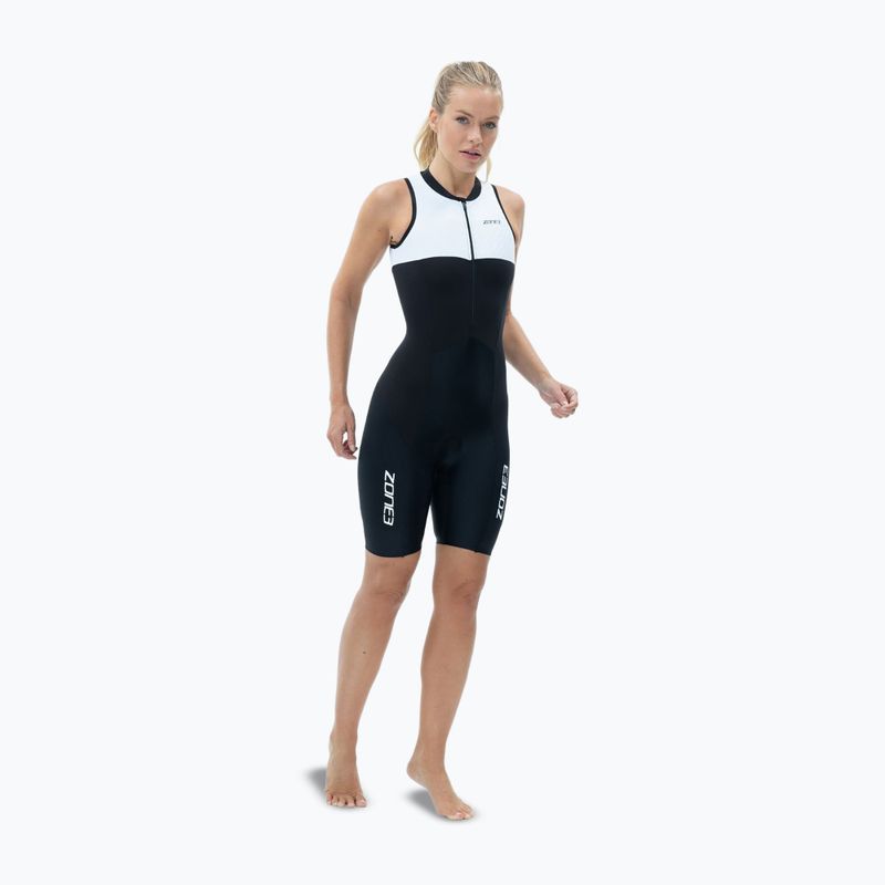 Kombinezon triathlonowy damski ZONE3 Lava Long Distance Trisuit black/white/green 3