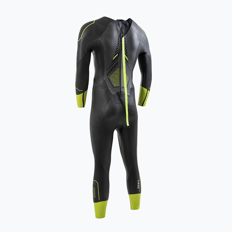 Pianka triathlonowa męska ZONE3 Vision 5 mm black/lime/gunmetal 7