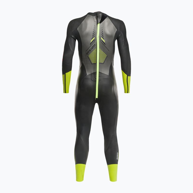 Pianka triathlonowa męska ZONE3 Vision 5 mm black/lime/gunmetal 3