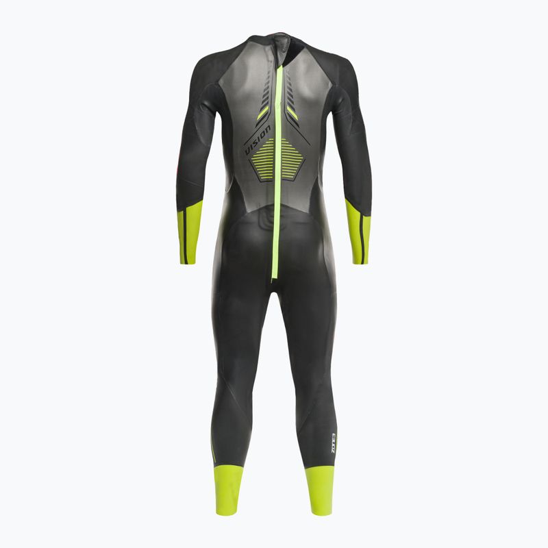 Pianka triathlonowa męska ZONE3 Vision black/lime/gunmetal 3