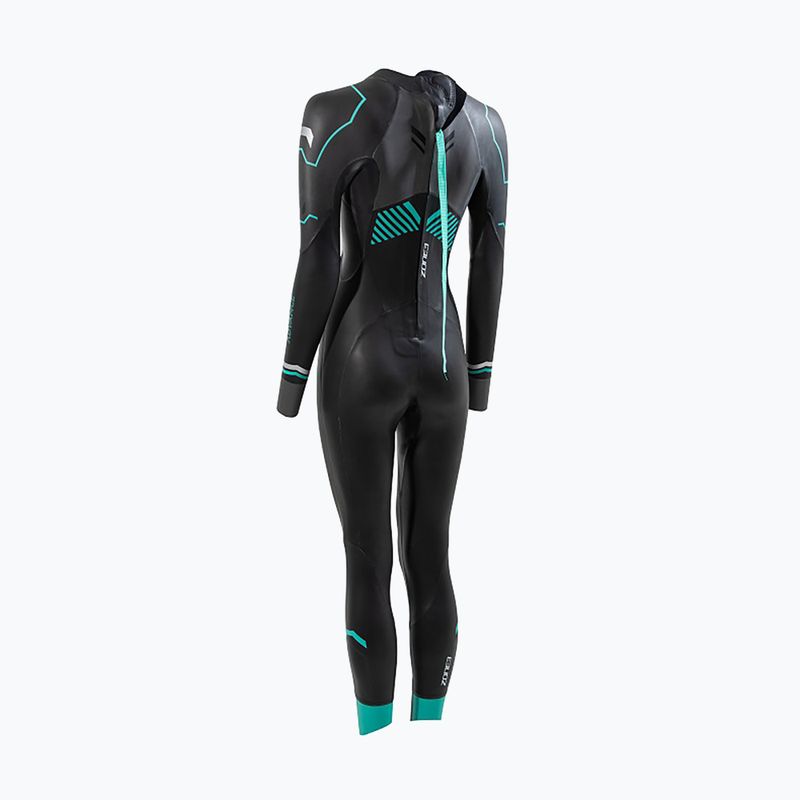 Pianka triathlonowa damska ZONE3 Advance 4 mm black/turquoise/gunmetal 2