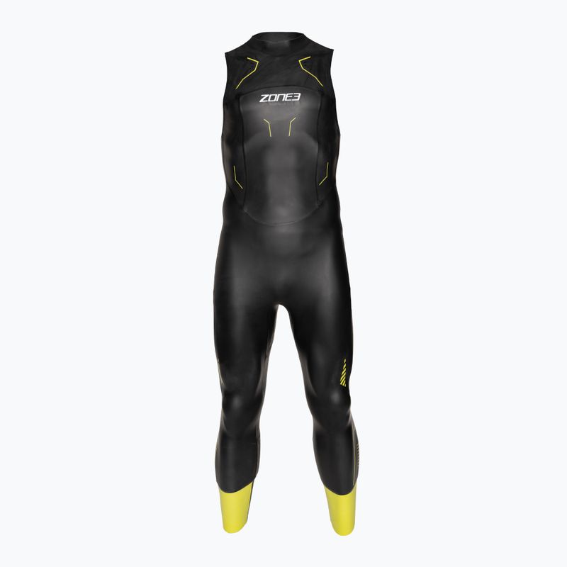 Pianka triathlonowa męska ZONE3 Sleeveless Vision 3 mm black/lime/gun metal 2
