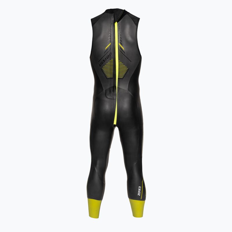 Pianka triathlonowa męska ZONE3 Sleeveless Vision 3 mm black/lime/gun metal 3