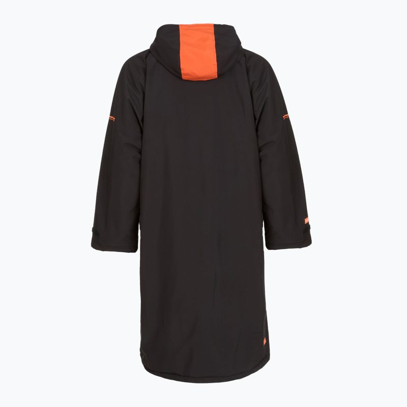Płaszcz ZONE3 Oversized Polar Fleece Robe Parka black/orange 2