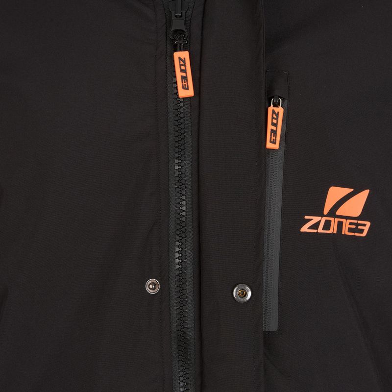 Płaszcz ZONE3 Oversized Polar Fleece Robe Parka black/orange 5