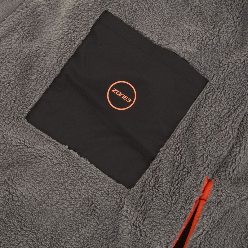 Płaszcz ZONE3 Oversized Polar Fleece Robe Parka black/orange 6