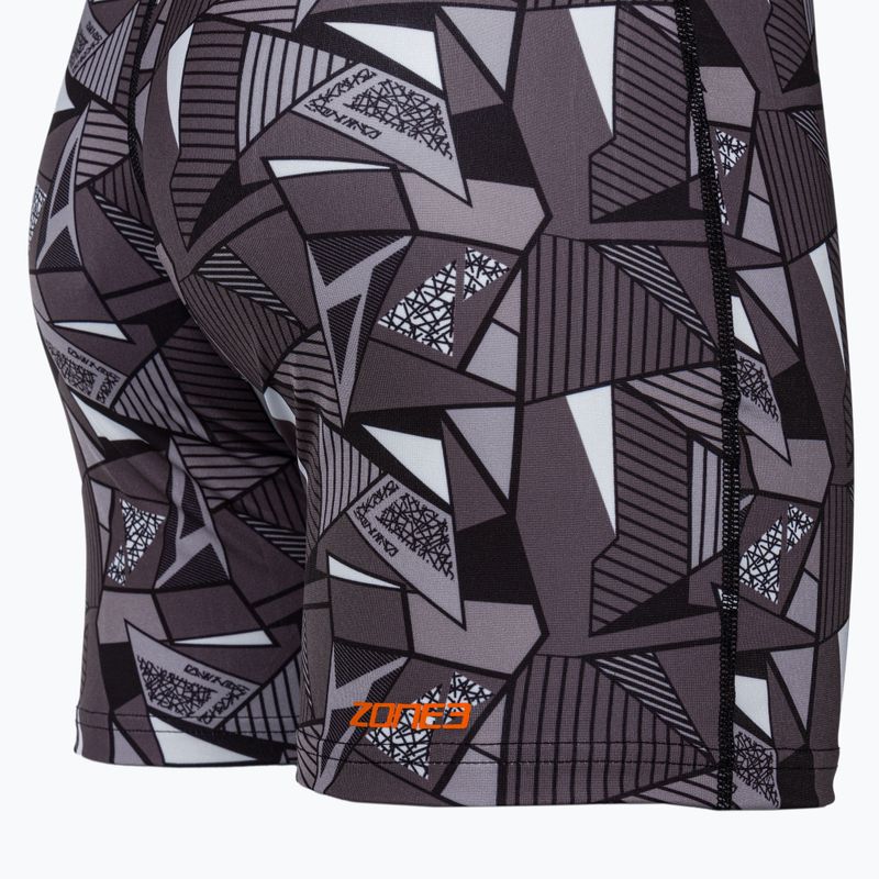 Strój pływacki jednoczęściowy damski ZONE3 OWS Renew Short Leg Knee Skin black/white 5