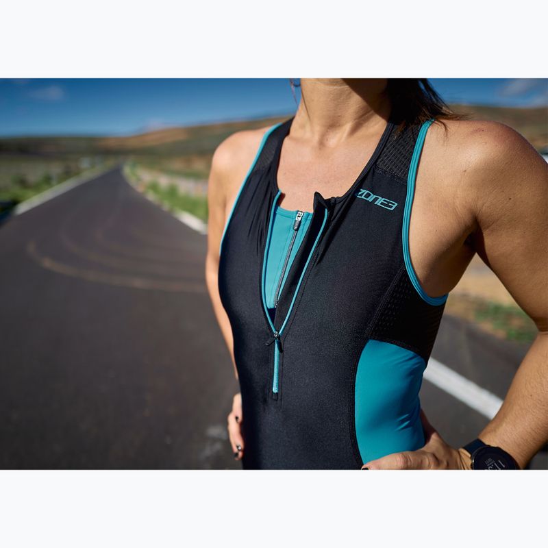 Kombinezon triathlonowy damski ZONE3 Activate Trisuit black/turquoise 8