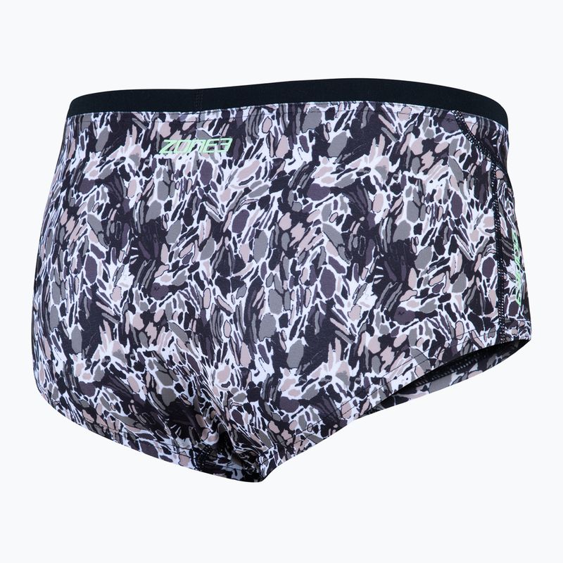 Bokserki pływackie męskie ZONE3 Pacific Koa Brief Shorts black/green 2