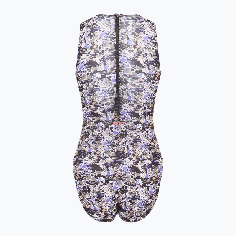 Strój pływacki jednoczęściowy damski ZONE3 Pacific Koa High Neck black/green 2