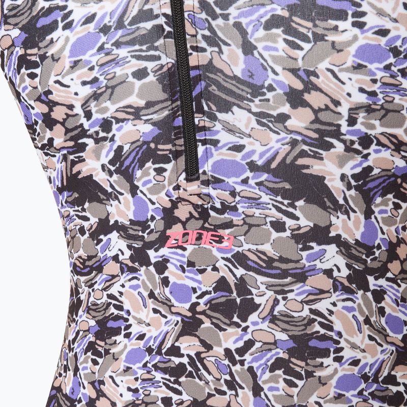 Strój pływacki jednoczęściowy damski ZONE3 Pacific Koa High Neck black/green 3