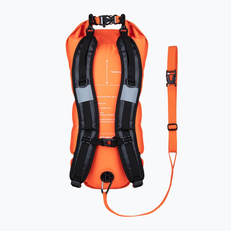 Bojka asekuracyjna ZONE3 Safety Buoy/Dry Bag Recycled 2 Led Light 28 l Backpack hi-vis orange