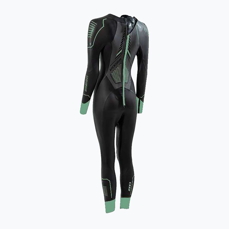 Pianka triathlonowa damska ZONE3 Vision black/eucalyptus green 2