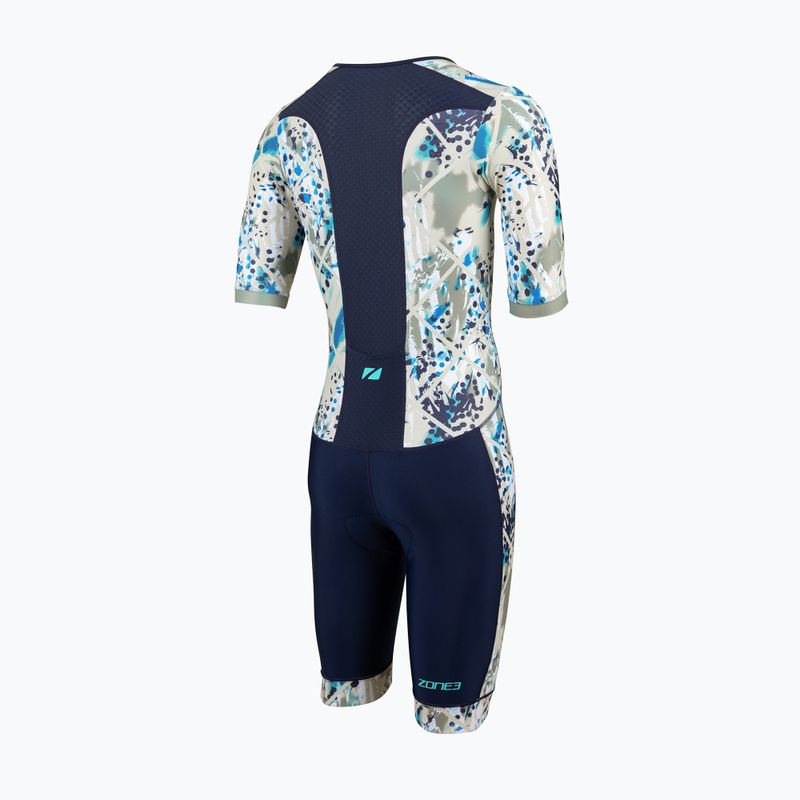 Kombinezon triathlonowy męski ZONE3 Activate+ Trisuit sand storm/navy/sand 2