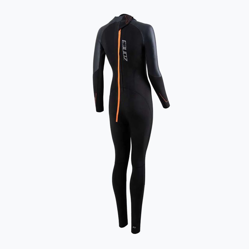 Pianka triathlonowa damska ZONE3 Yulex Switch 1,5 mm black/orange 2