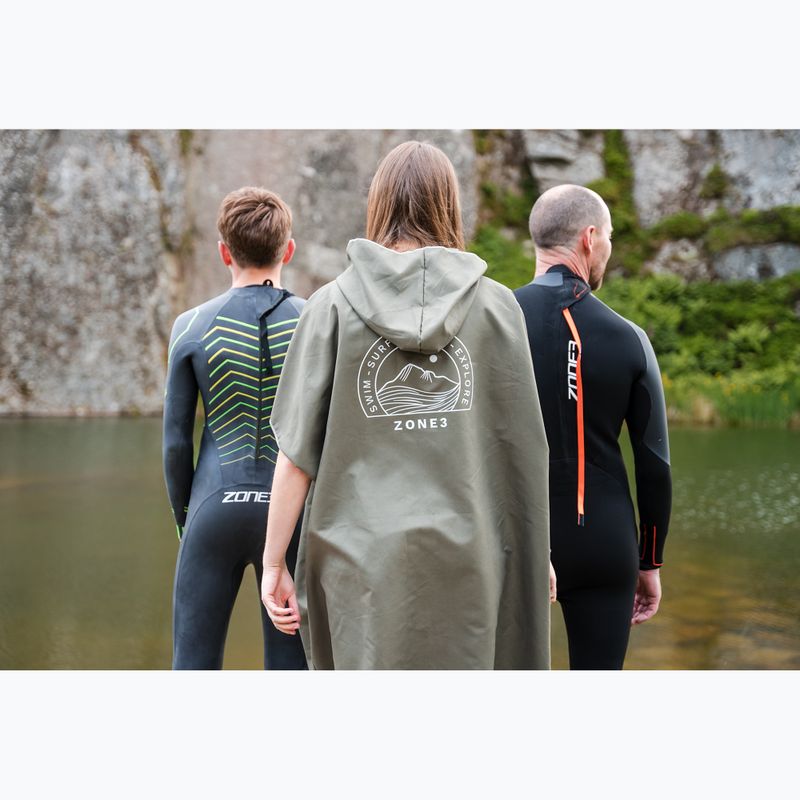 Ponczo ZONE3 Microfibre Changing Robe khaki/white 5