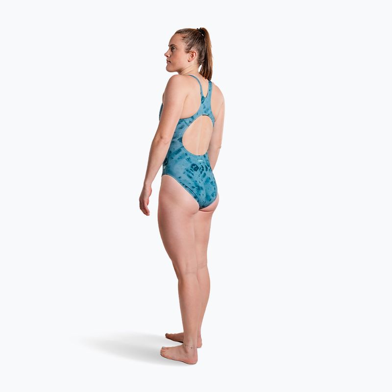 Strój pływacki jednoczęściowy damski ZONE3 Classic teal tie dye 5