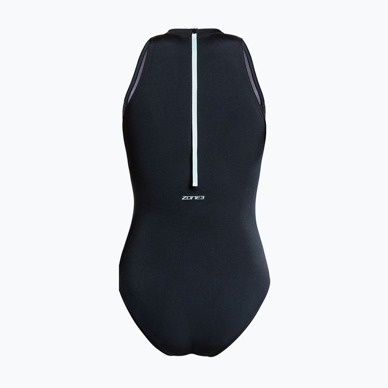 Strój pływacki jednoczęściowy damski ZONE3 High Neck Costume black 2
