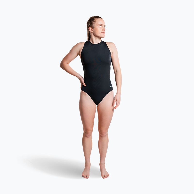 Strój pływacki jednoczęściowy damski ZONE3 High Neck Costume black 3