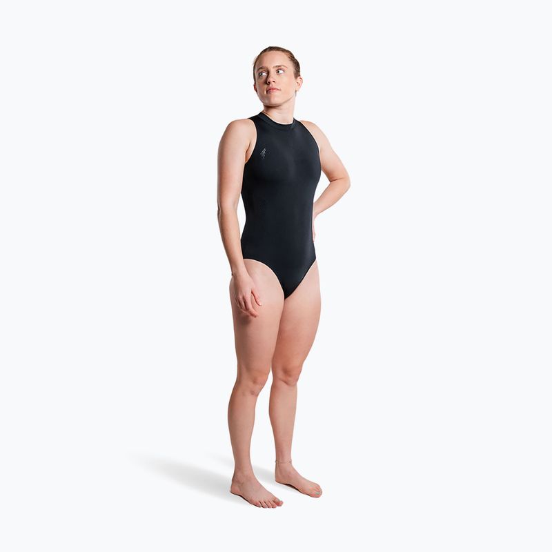 Strój pływacki jednoczęściowy damski ZONE3 High Neck Costume black 4