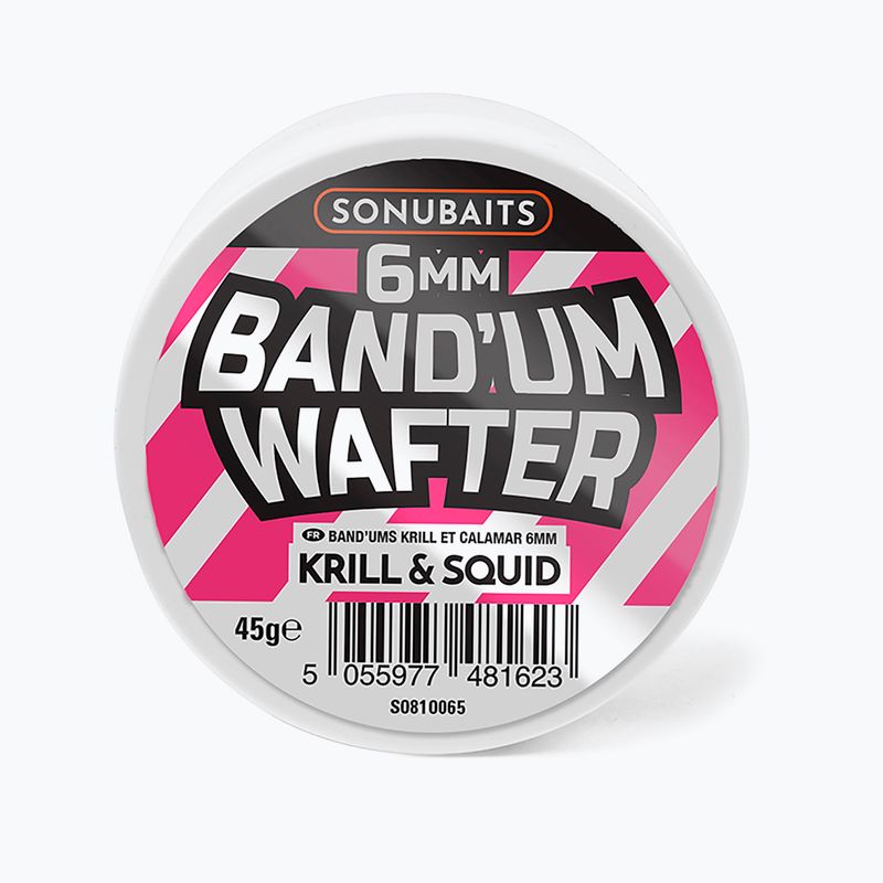 Przynęta haczykowa dumbells Sonubaits Band'um Wafters - Krill & Squid pink/white