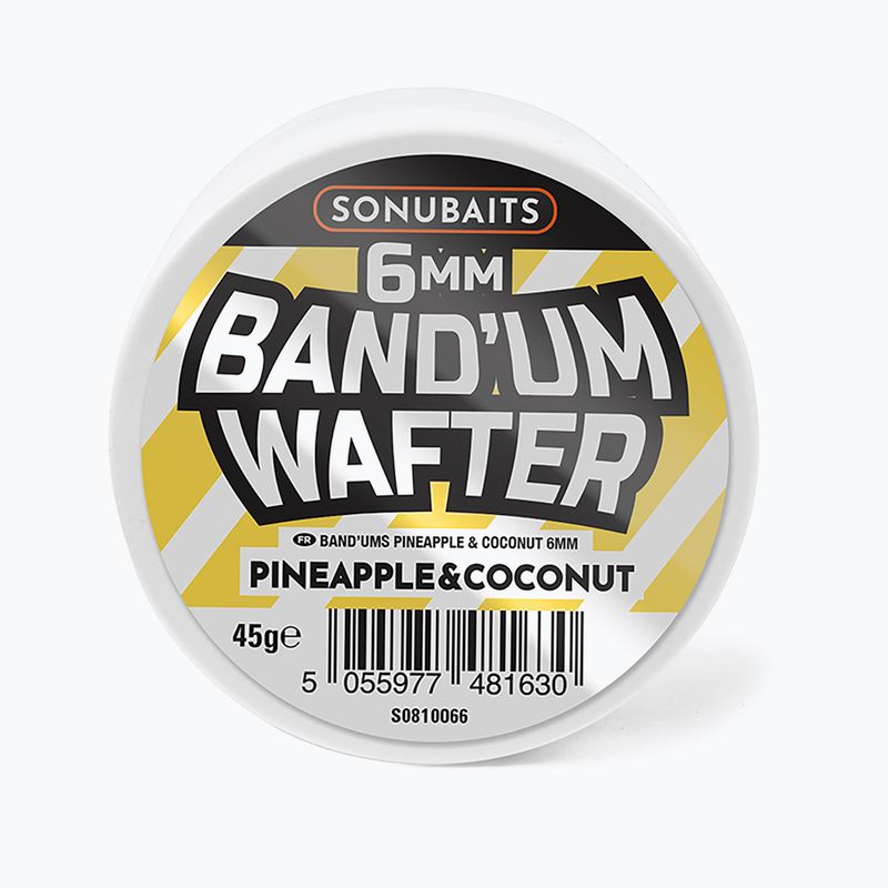 Przynęta haczykowa dumbells Sonubaits Band'um Wafters - Pineapple & Coconut yellow/white