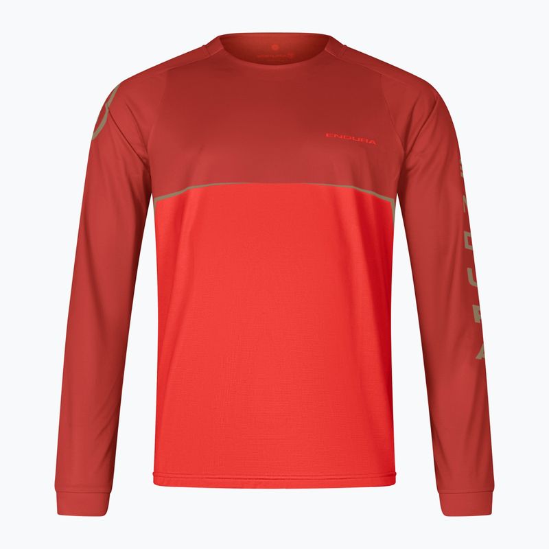 Longsleeve rowerowy męski Endura Core Printed flame red 3
