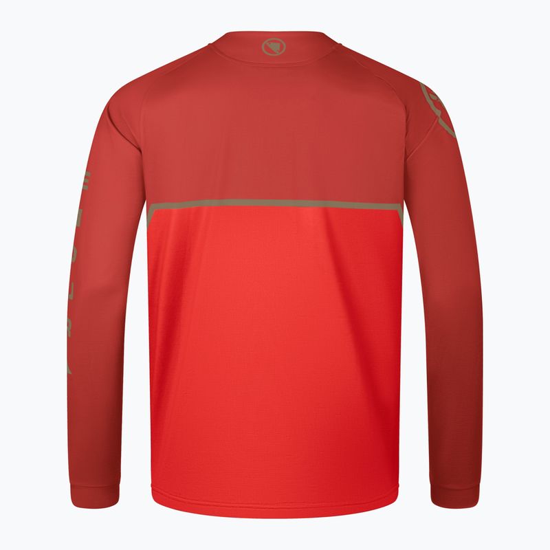 Longsleeve rowerowy męski Endura Core Printed flame red 4