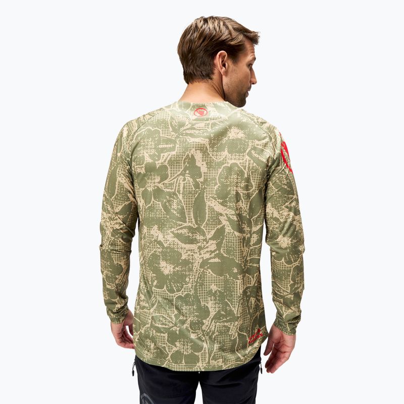 Longsleeve rowerowy męski Endura Grid Floral Ltd tweed green 3