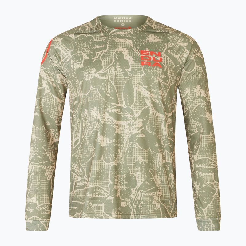 Longsleeve rowerowy męski Endura Grid Floral Ltd tweed green 4