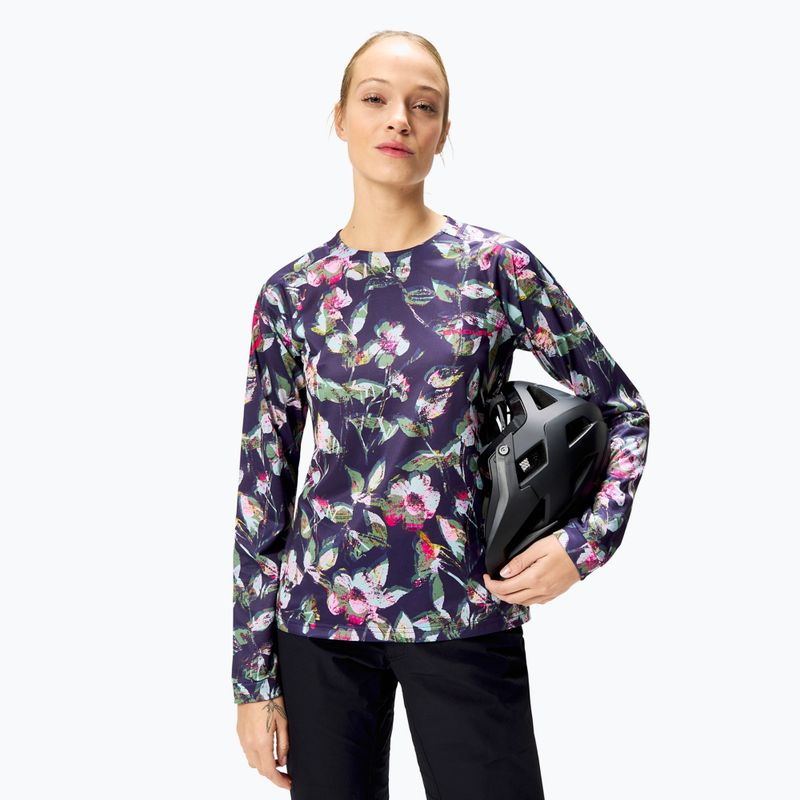 Longsleeve rowerowy damski Endura Floral Ltd W bramble