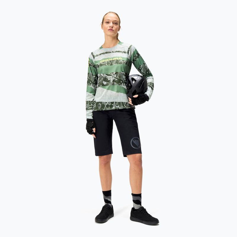 Longsleeve rowerowy damski Endura Patchwork Ltd W machair green 2