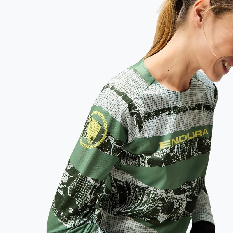 Longsleeve rowerowy damski Endura Patchwork Ltd W machair green 5