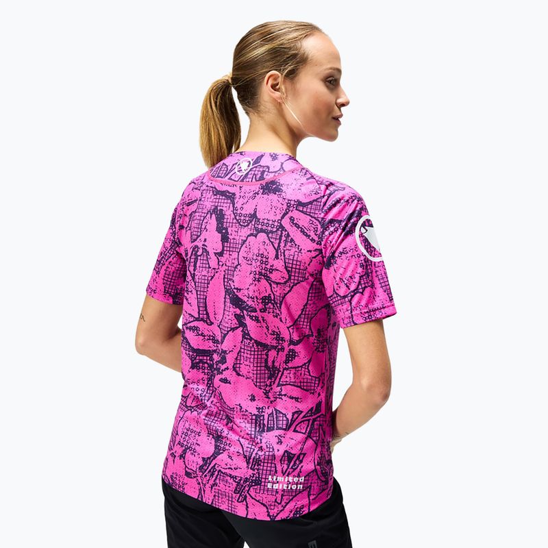 Koszulka rowerowa damska Endura Grid Floral Ltd W pink pop 3
