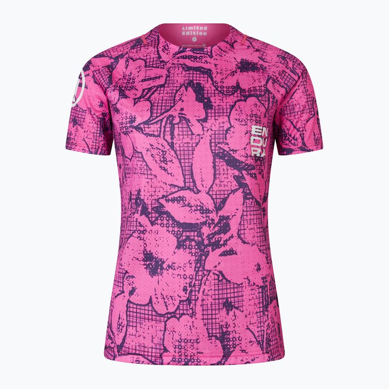 Koszulka rowerowa damska Endura Grid Floral Ltd W pink pop 7