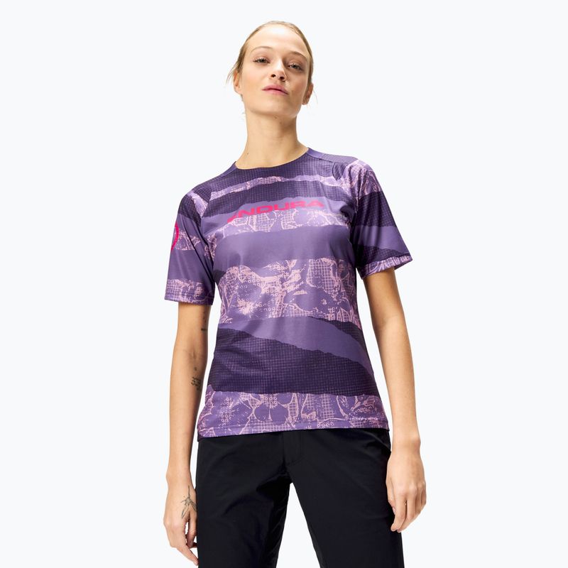 Koszulka rowerowa damska Endura Patchwork Ltd W bramble