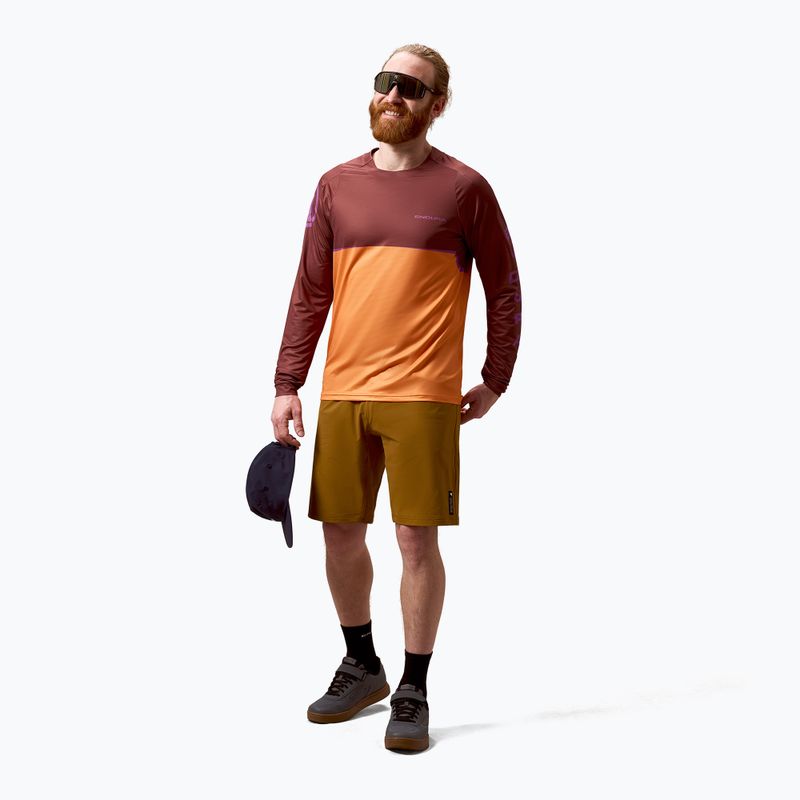 Longsleeve rowerowy męski Endura Core Printed end orange 2
