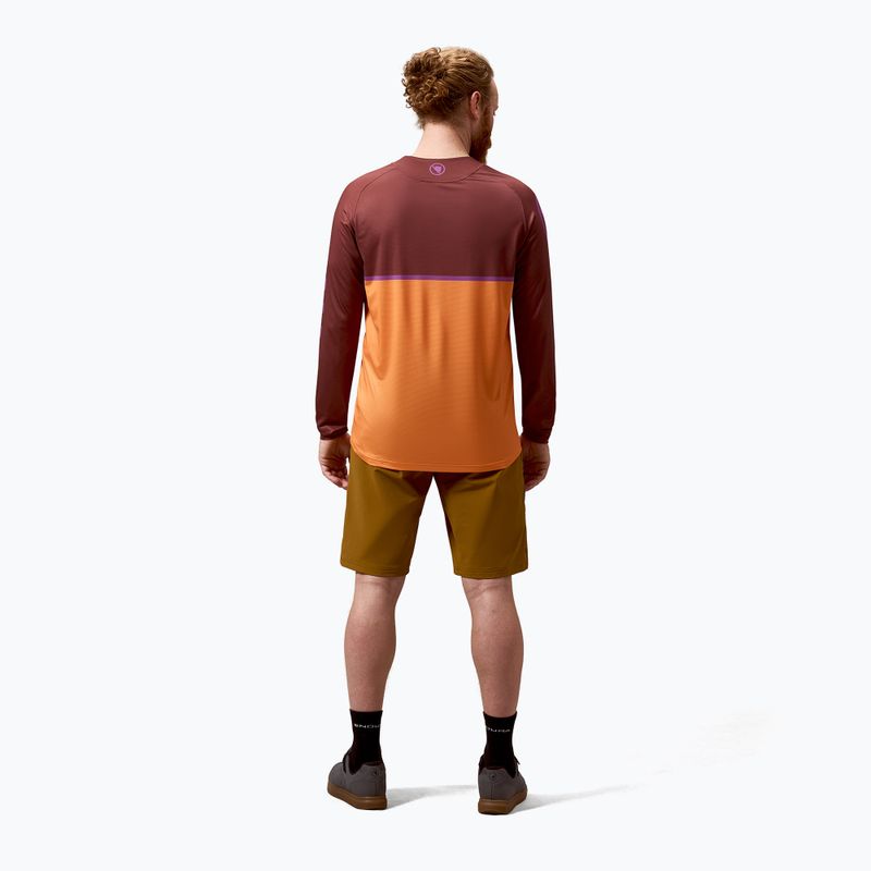 Longsleeve rowerowy męski Endura Core Printed end orange 4