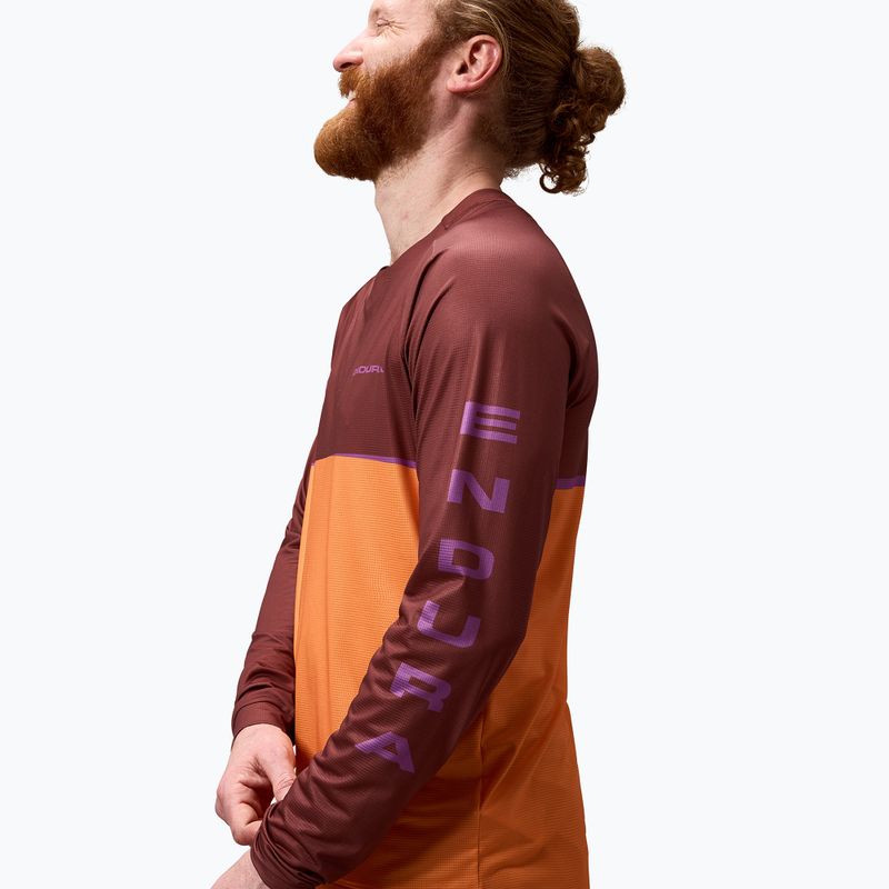 Longsleeve rowerowy męski Endura Core Printed end orange 5
