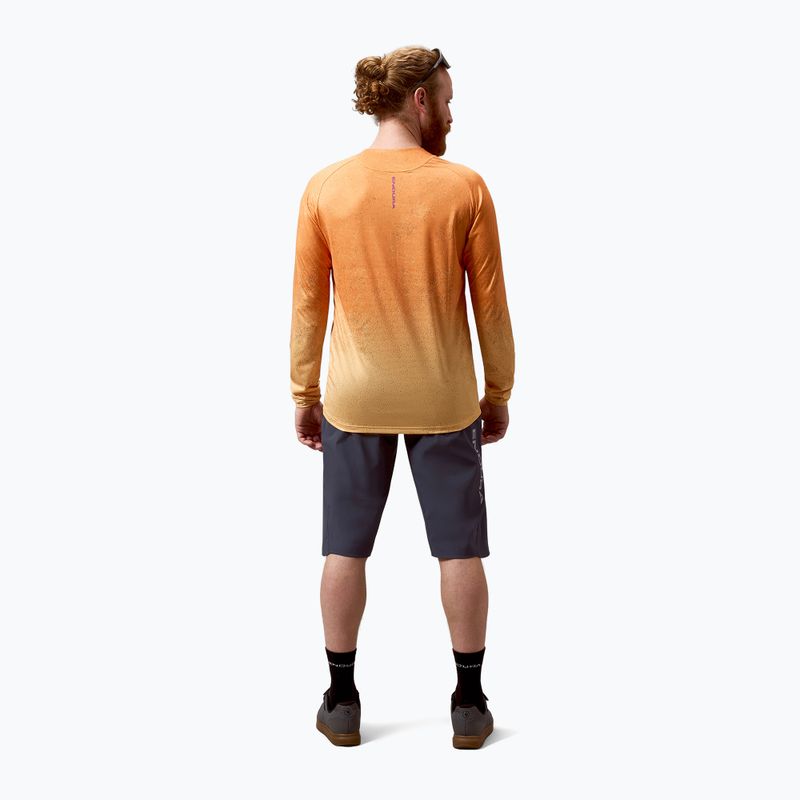 Longsleeve rowerowy męski Endura Singletrack Print end orange 3