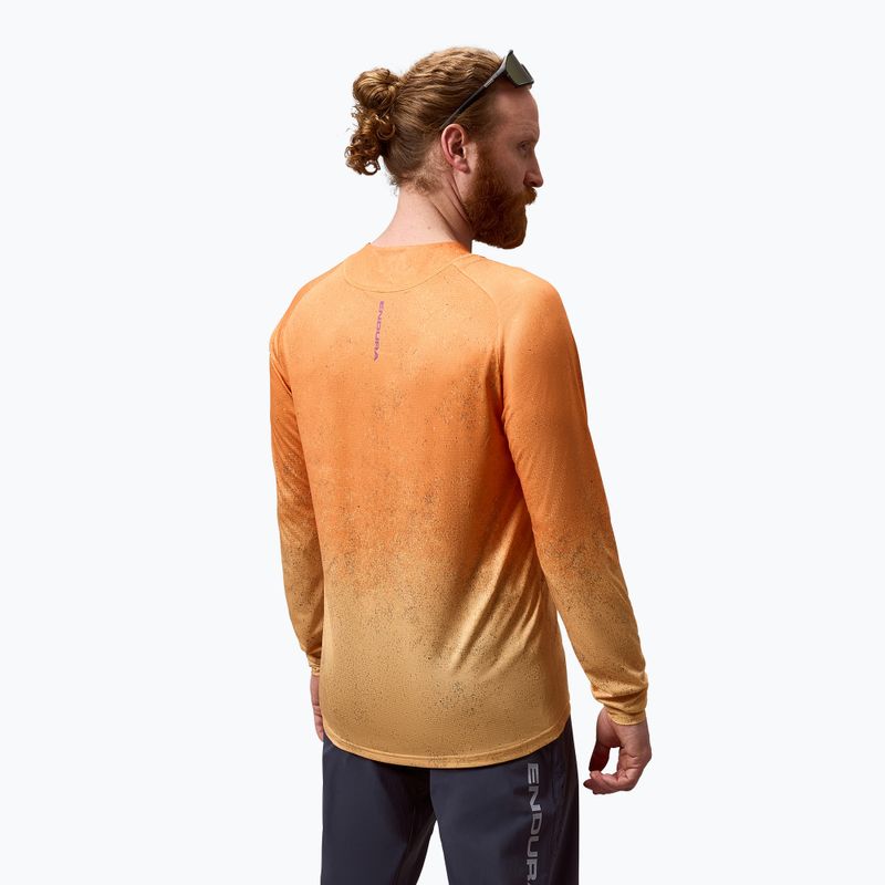 Longsleeve rowerowy męski Endura Singletrack Print end orange 5